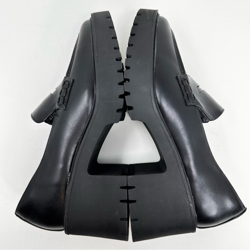 Women's Black Loafer Heels - Picture 10 of 13